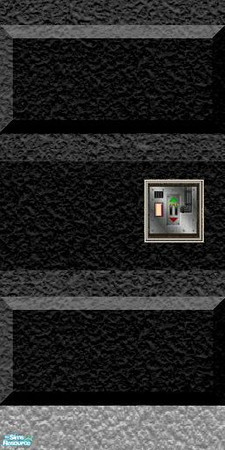 Sims 2 — Sc-fi Wall Set 3 - Striped  11 Key Pad by stephanie_b. — Black Wall With Key Pad
