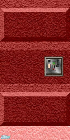 Sims 2 — Sc-fi Wall Set 3 - Striped  06 Key Pad by stephanie_b. — Red Wall With Key Pad