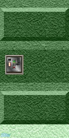 Sims 2 — Sc-fi Wall Set 3 - Striped  05 Key Pad by stephanie_b. — Green Wall With Key Pad