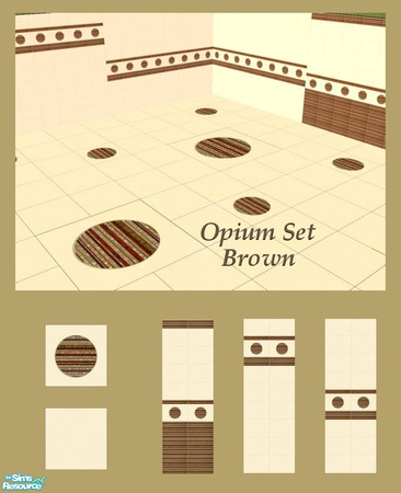 Sims 2 — Opium Set Brown by triss — Unique set of tiles for bathroom or kitchen. Set includes three walls, two 1x1 floors