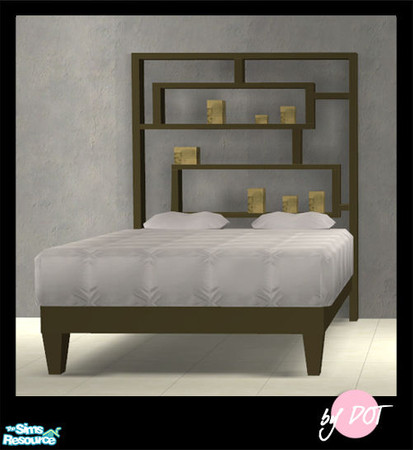 Sims 2 — ScreenDbl Frame Bed StampGreen - #533602 by DOT — Screen Dbl Frame Bed StampGreen. University Required on Candle