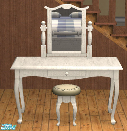 Sims 2 — Aged Country Bedroom - vanity by Simaddict99 — This will recolor the vanity in an aged and crackled, white