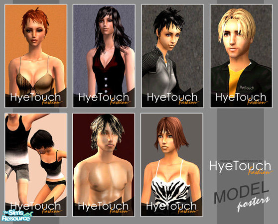 Sims 2 — HyeTouch MODELS Posters by GenoPosts.com — These posters are required for the HyeTouch Fashion Community Lot. Of