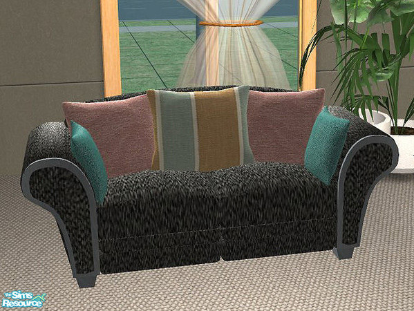 Sims 2 — Openhouse Carmen Loveseat by openhousejack — a matching loveseat with pillows. get mesh set Carmen living room