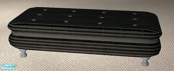 Sims 2 — Openhouse Carmen Long Coffeetable by openhousejack — a long black coffeetable with pink bottons get mesh set