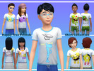Sims 4 — Happy Tree Friends Shirts for Kids by Lainchen — 6 White Shirts with Prints from the Happy Tree Friends in one