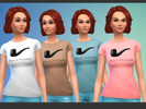 Sims 4 — This Is Not A Pipe Tee Shirt F by cmchris — Female Teen through Elder 4 light tone colors Made popular in