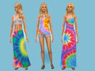 Sims 4 — Flower Child Collection by Louiseim — My first collection! Featuring 5 pieces, with a denim and tie dye theme,