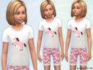 Sims 4 — Horse Pyjamas by minicart — These snazzy horse themed pyjamas for girls come in two parts - tops and bottoms.