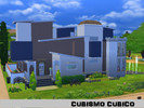 Sims 4 —  by uvasazules — Modern style house in white, brown and blue colours. The house is fully furnished and
