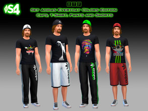 Sims 4 — Set_Adidas_Everyday_Colors_Edition by rttraldi — This Set contains? 19 Hats Adidas with logo and stripes in