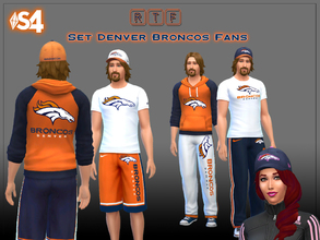 Sims 4 — Set Denver Broncos Fans by rttraldi — 11 Hats (New Era) Denver Broncos in different colors / Male - Female 1