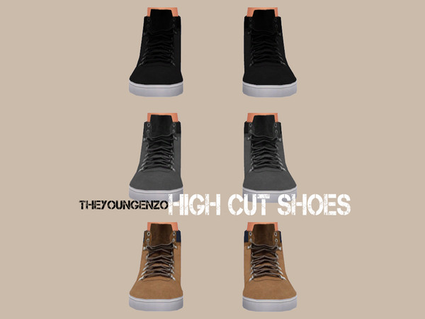 Sims 4 — High Cut Shoes by theyoungenzo — Hello huys! Another creation for all of you wonderful people! This set has 3