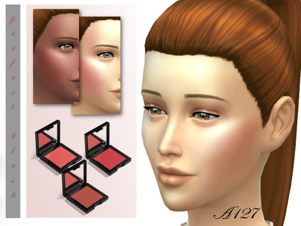 Sims 4 — Perfect Blush by altea127 — This blush is 3 colors and delicate with light spots over the eyes, forehead, nose,