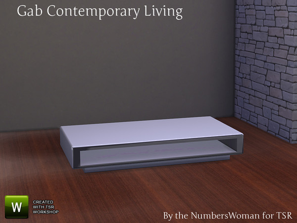 Sims 4 — Gab Contemporary Living Coffee Table by TheNumbersWoman — Comfortable yet modern for your stylish sims.