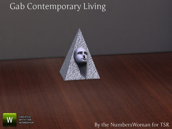 Sims 4 — Gab Contemporary Living Face Sculpture by TheNumbersWoman — Comfortable yet modern for your stylish sims.