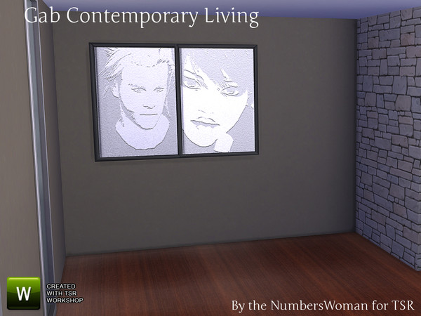 Sims 4 — Gab Contemporary Living Picture Single by TheNumbersWoman — Comfortable yet modern for your stylish sims.