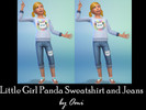 Sims 4 — Sweatshirt and Jeans with Panda Bear by Ominator2 — This is a cute little girl outfit with a panda on the shirt