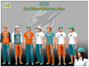 Sims 4 — Set Miami Dolphins Fans by rttraldi — 1- Hat (New Era) Miami Dolphins in 6 different colors / Male - Female 1 -