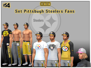 Sims 4 — Set Pittsburgh Steelers Fans by rttraldi — 1- Hat (New Era) Pittsburgh Steelers in 4 different colors / Male -