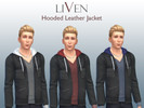 Sims 4 — Liven Hooded Leather Jacket by AXquireLone — Liven Hooded Leather Jacket by AXquireLone