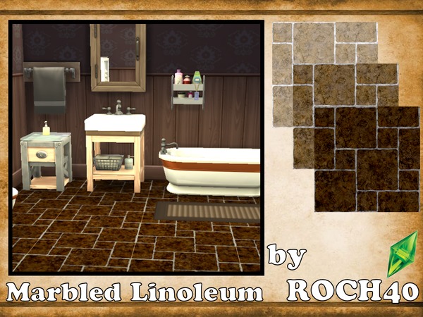 Sims 4 — Marbled Linoleum. by ROCH40 — Marble patterned linoleum in 3 variants.