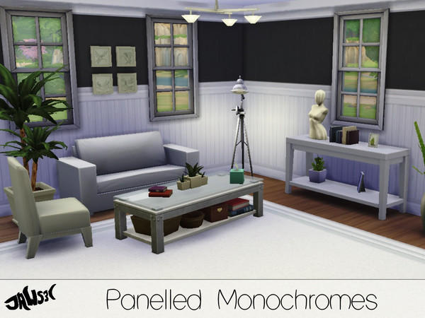 Sims 4 — Panelled Monochromes by Jaws3 — This collection of stylish walls will add a touch of class to any home. Three