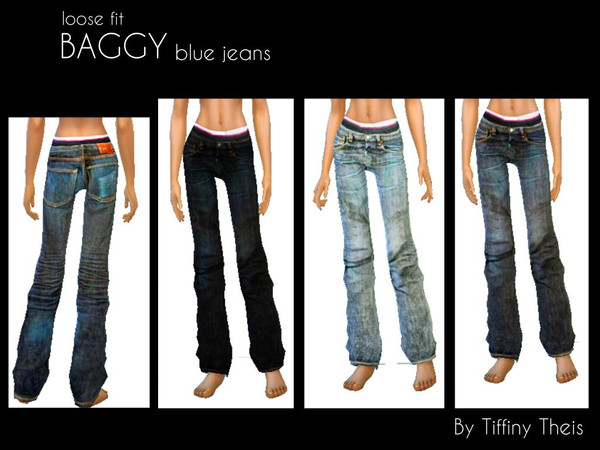 Sims 4 — Baggy Urban Jeans by tiffybee2 — Loose fit jeans for the more urban sims! 3 color options!