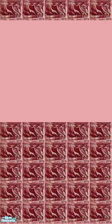 Sims 2 — Cranes red - wall 2 by Mekhi — Original tiled wall with crane pattern. Perfect for your bathroom or kitchen.