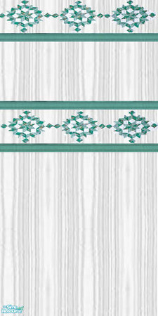 Sims 2 — Country Quilt Green Bedroom - Wallpaper by Riverwillows — Lovely wallpaper in white wood with a country quilt