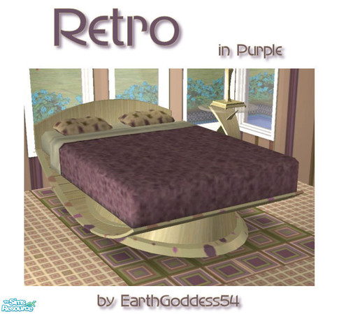 Sims 2 — Retro Bedroom in Purple - Bedding by EarthGoddess54 — Part of the Retro Bedroom in Purple set. Enjoy!