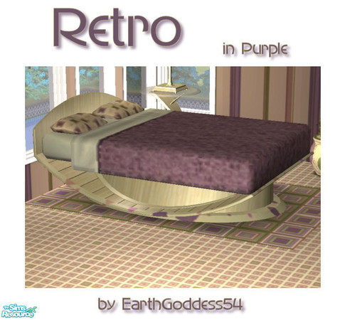 Sims 2 — Retro Bedroom in Purple - Bed by EarthGoddess54 — Part of the Retro Bedroom in Purple set. Enjoy!
