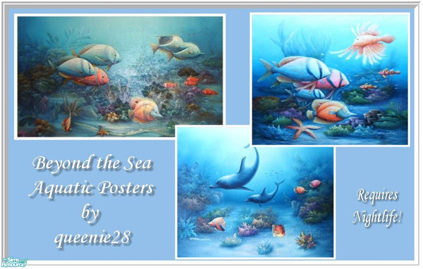 Sims 2 — Beyond The Sea: Aquatic Posters by queenie28 — Beautiful posters for your home. These are recolors of the Grill