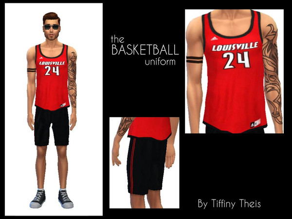 Sims 4 — The Basketball Players Uniform by tiffybee2 — 6 team uniforms, with matching jerseys and shorts!