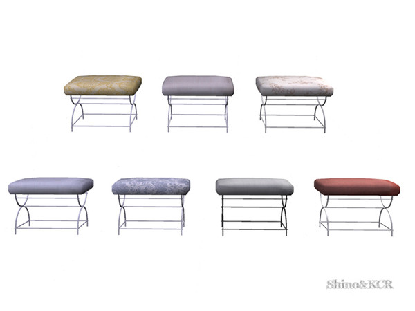 Sims 4 — Elegant Bathroom - Bench on Sidetable by ShinoKCR — for to place your Towels and body care 