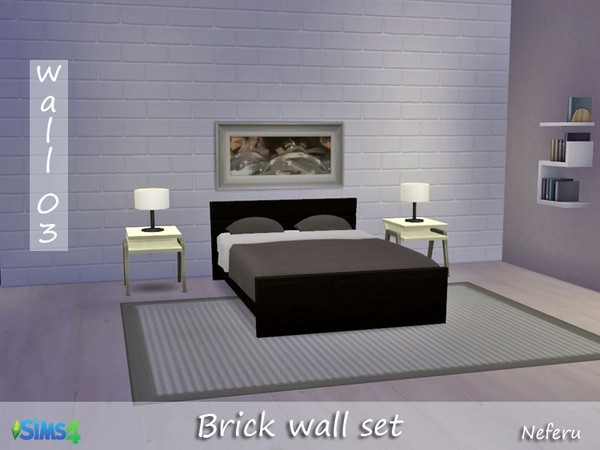 Sims 4 — Brick wall03 by Neferu2 — Brick Wall set_wall03