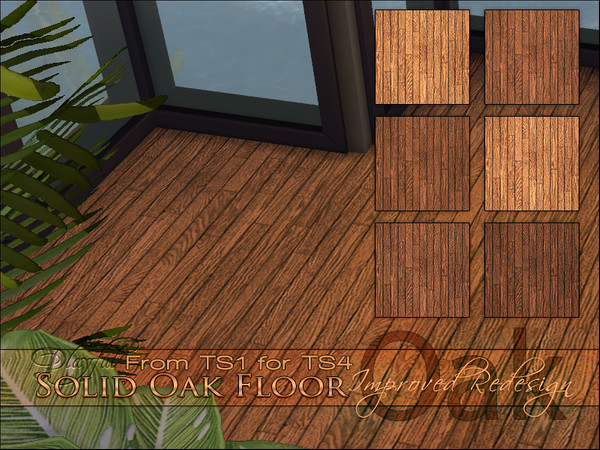 Sims 4 — Solid Oak Floor by Playful — A rich solid oak floor with hand painted detailing.