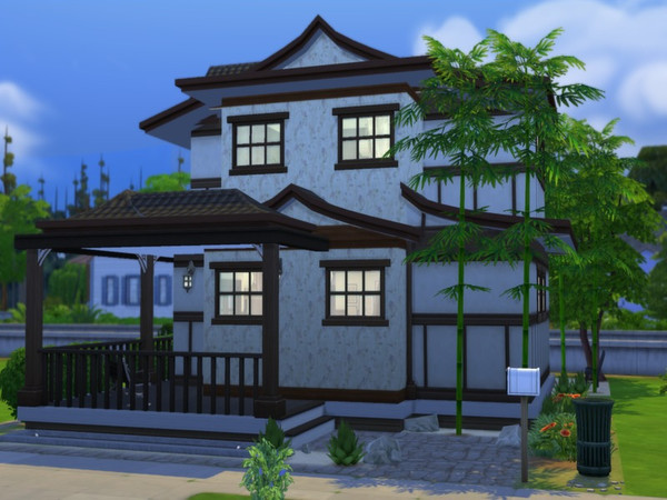 Sims 4 — Fangzi by Suzz86 — This lovely Chinese House gives you 2 bedroom(1 with a double bed,1 with a single bed) 2