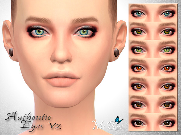 Sims 4 — Authentic Eyes V2 by Ms_Blue — So after getting a few request i decided to make some new color choices of my