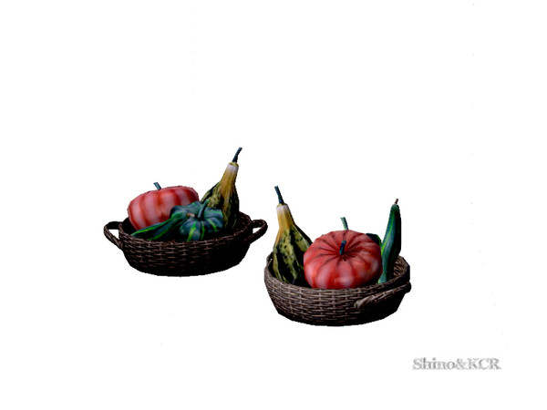 Sims 4 — Autumn Outdoor - Basket with Pumpkins by ShinoKCR — Wicker basket with cute colorful pumpkins for your Autumn
