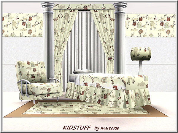 Sims 3 — Kidstuff_marcorse by marcorse — Themed pattern: childhood images in a random repeat design