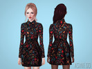 Sims 3 — Chasing Time by Asinego — A floral shirt dress with 1 recolourable part.