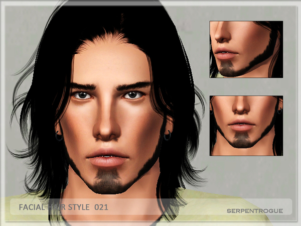 Sims 3 — Facial Hair Style 021 by Serpentrogue — young adult/ adult men base game compatible recolurable