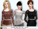Sims 3 — Leather and Lace Top for YA/AF by simromi — The perfect blend of soft leather and lace makes this a versatile