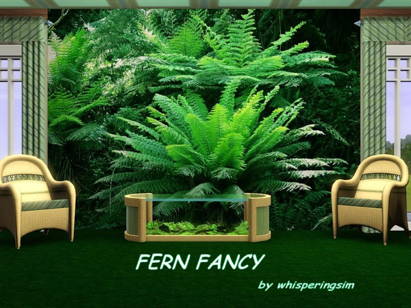Sims 3 — Fern Fancy whisperingsim by whisperingsim — Fern Fancy is a four panel wall set created from one of my own
