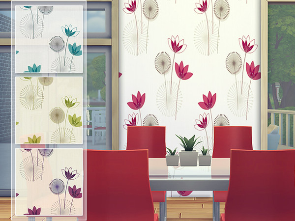 Sims 4 — Akina by Odey92 — Akina is a contemporary flower motif. This retro-influenced design is brought to life with