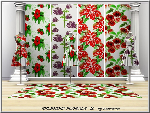 Sims 3 — Splendid Florals 2_marcorse. by marcorse — A further set of four splendid florals - two with a Christmas 'feel'.