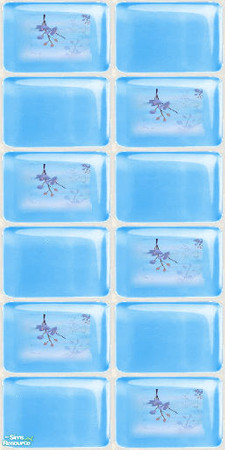 Sims 2 — NK TC50 Salsa Bath - Glass Tile Wall by MoMama — A light blue glass tile with a floral touch.