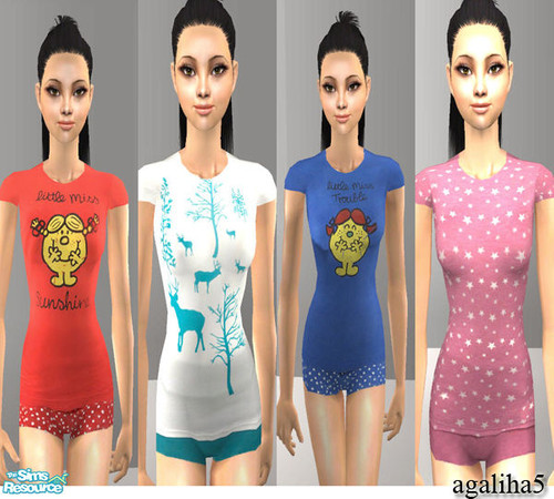 Sims 2 — Teen Summer PJ's  by agaliha5 — no mesh needed. enjoy!