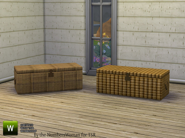 Sims 4 — Shabby Bargain Shabby Chic Bedroom Wicker Trunk by TheNumbersWoman — Shabby yet affordable, the comfort oozes